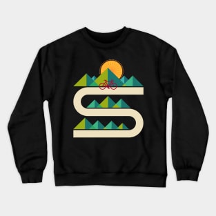 Bike Geometric Landscape Crewneck Sweatshirt